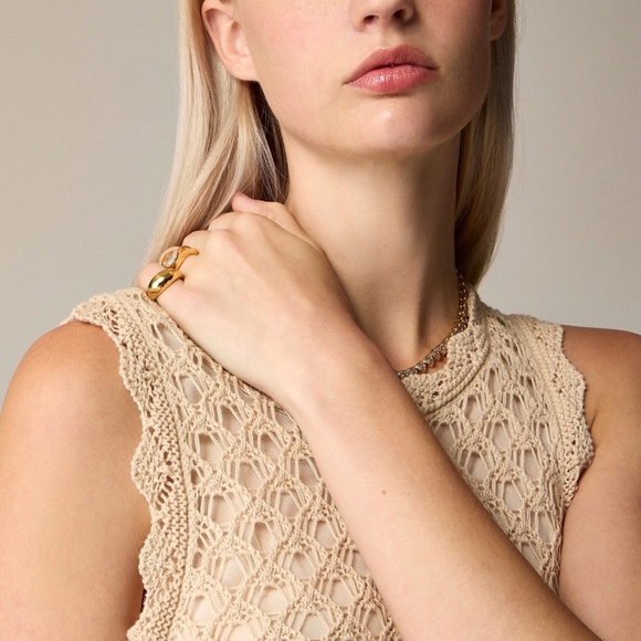 New JCREW Size XXS Pointelle Sleeveless Sweater-Dress in Beige $148 CD359 - Picture 3 of 5